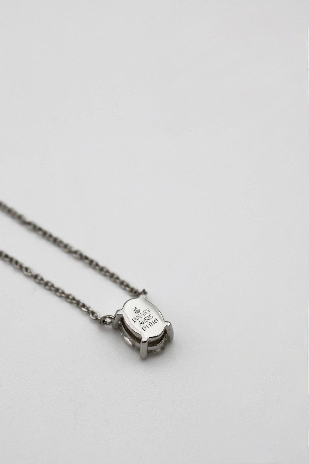 Oval Shape Diamond Necklace 14K Solid Gold – 1.01 CT