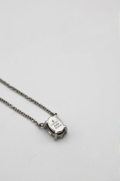 Oval Shape Diamond Necklace 14K Solid Gold – 1.01 CT