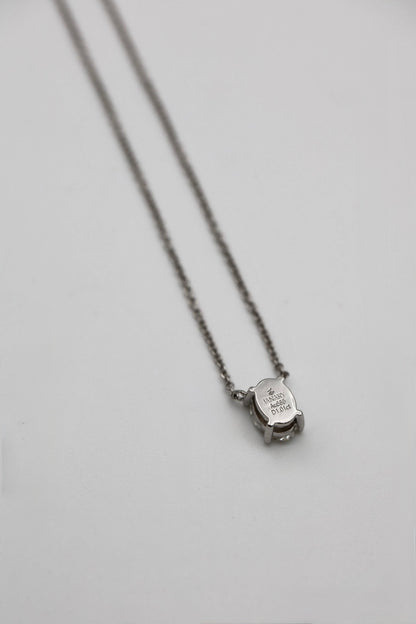 Oval Shape Diamond Necklace 14K Solid Gold – 1.01 CT