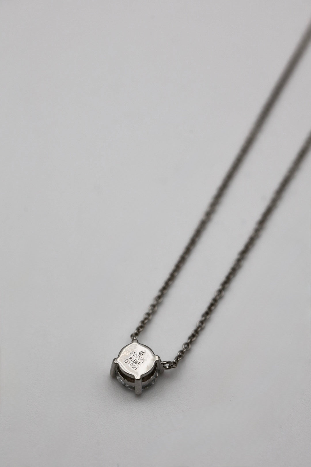 Round Shape Diamond Necklace 14K Solid Gold – 1.00 CT