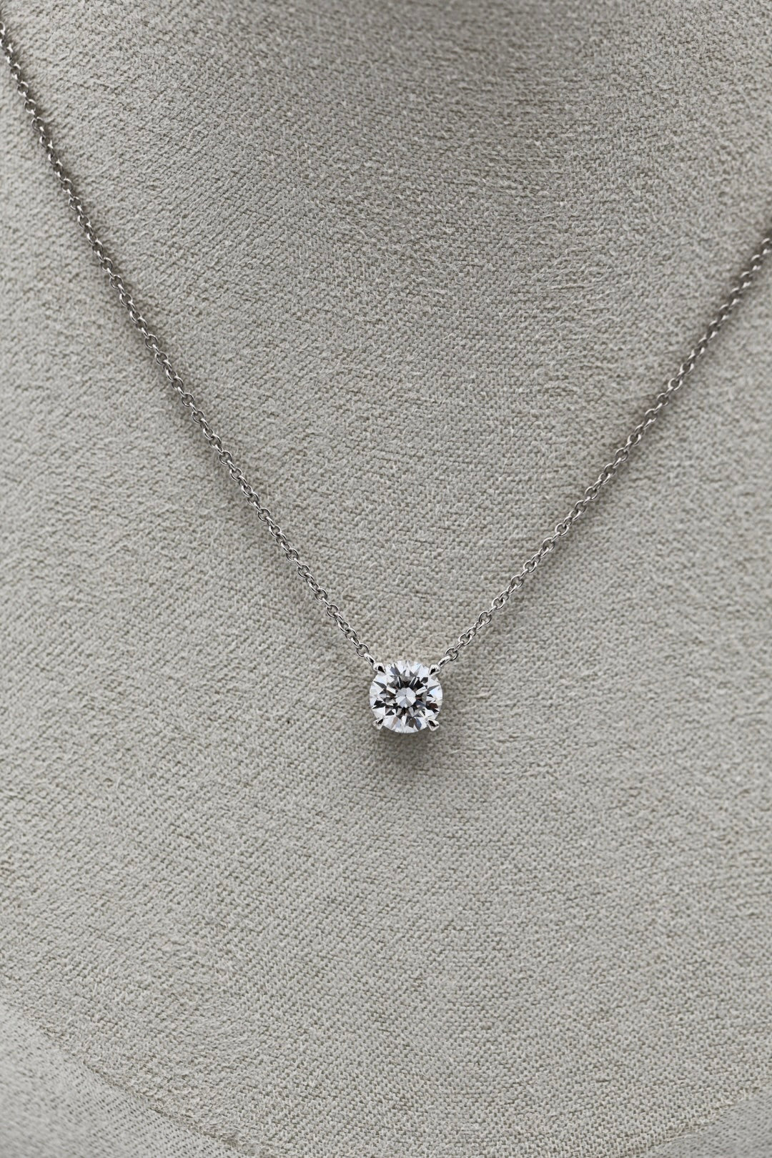 Round Shape Diamond Necklace 14K Solid Gold – 1.00 CT