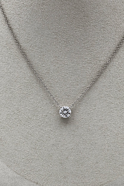 Round Shape Diamond Necklace 14K Solid Gold – 1.00 CT