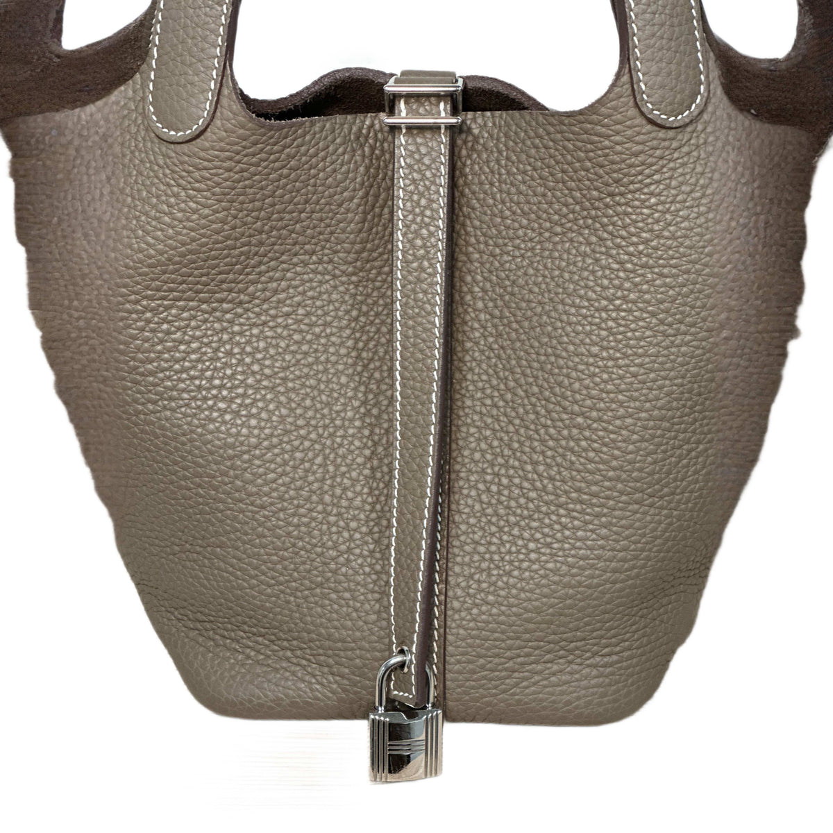HERMES Taurillon Clemence Picotin Lock 18 PM Etoupe