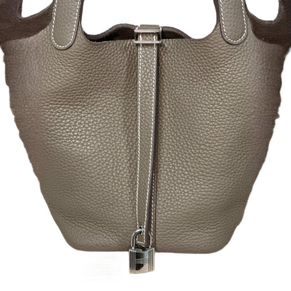 HERMES Taurillon Clemence Picotin Lock 18 PM Etoupe