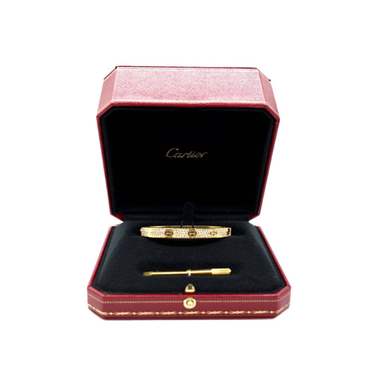 Cartier 18kt Yellow Gold Love Diamond Bracelet
