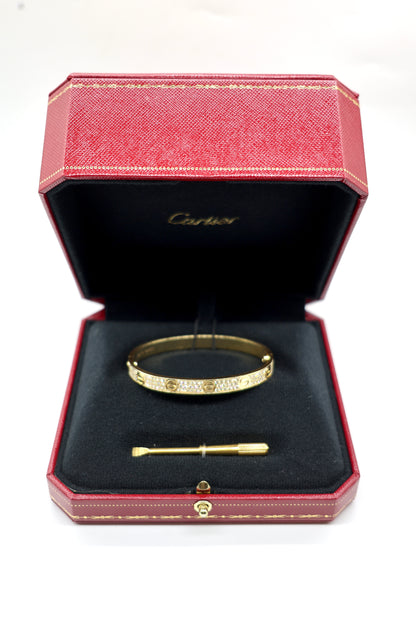 Cartier 18kt Yellow Gold Love Diamond Bracelet