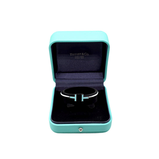 TIFFANY & CO. White Gold Turquoise T Wire Bracelet