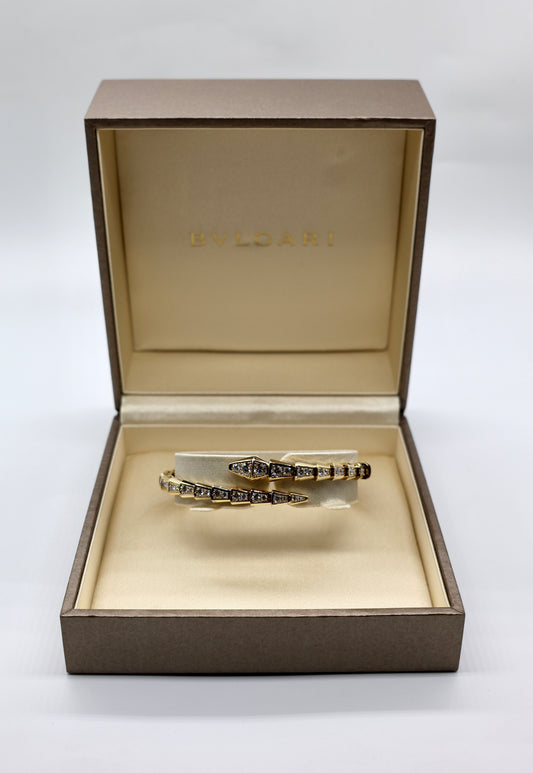 BVLGARI Serpenti Viper Diamond Bracelet 18K Yellow Gold