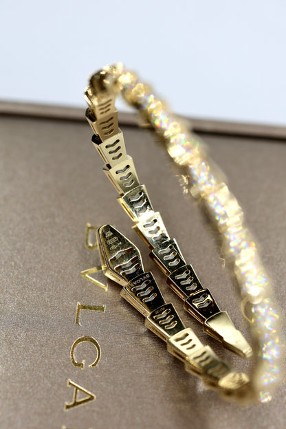 BVLGARI Serpenti Viper Diamond Bracelet 18K Yellow Gold