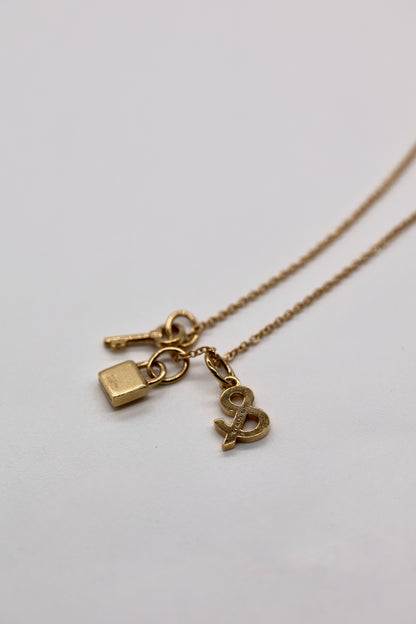 Tiffany 18K Yellow Gold Lock and Key Pendant