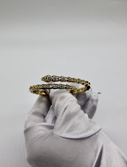 BVLGARI Serpenti Viper Diamond Bracelet 18K Yellow Gold