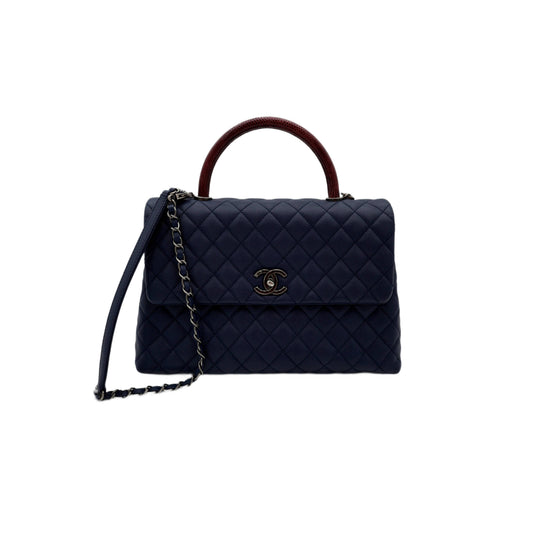 Chanel Medium Quilted Caviar with Lizard Coco Top Handle
