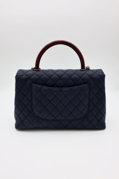 Chanel Medium Quilted Caviar with Lizard Coco Top Handle