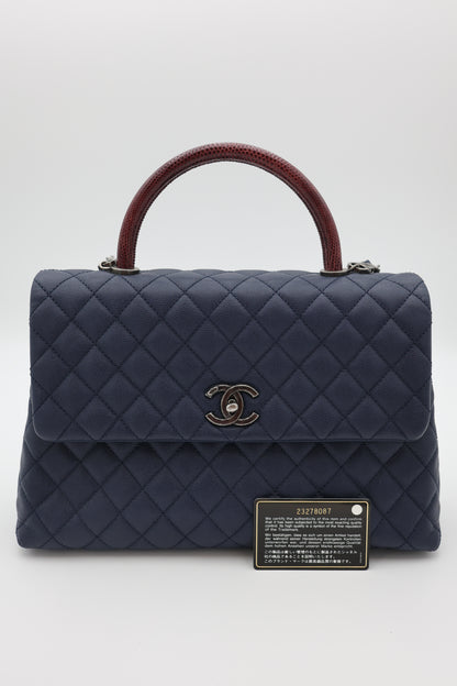 Chanel Medium Quilted Caviar with Lizard Coco Top Handle