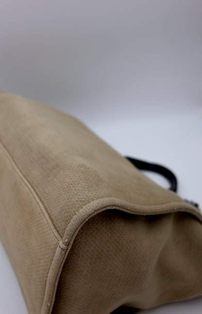 Chanel Deauville 2-Way Tote Canvas Shoulder Bag