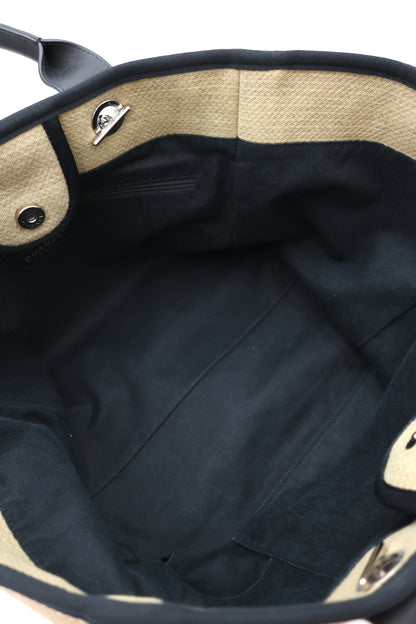 Chanel Deauville 2-Way Tote Canvas Shoulder Bag