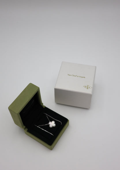 Van Cleef & Arpels Vintage Alhambra Pendant - 18K White Gold & Mother-of-Pearl