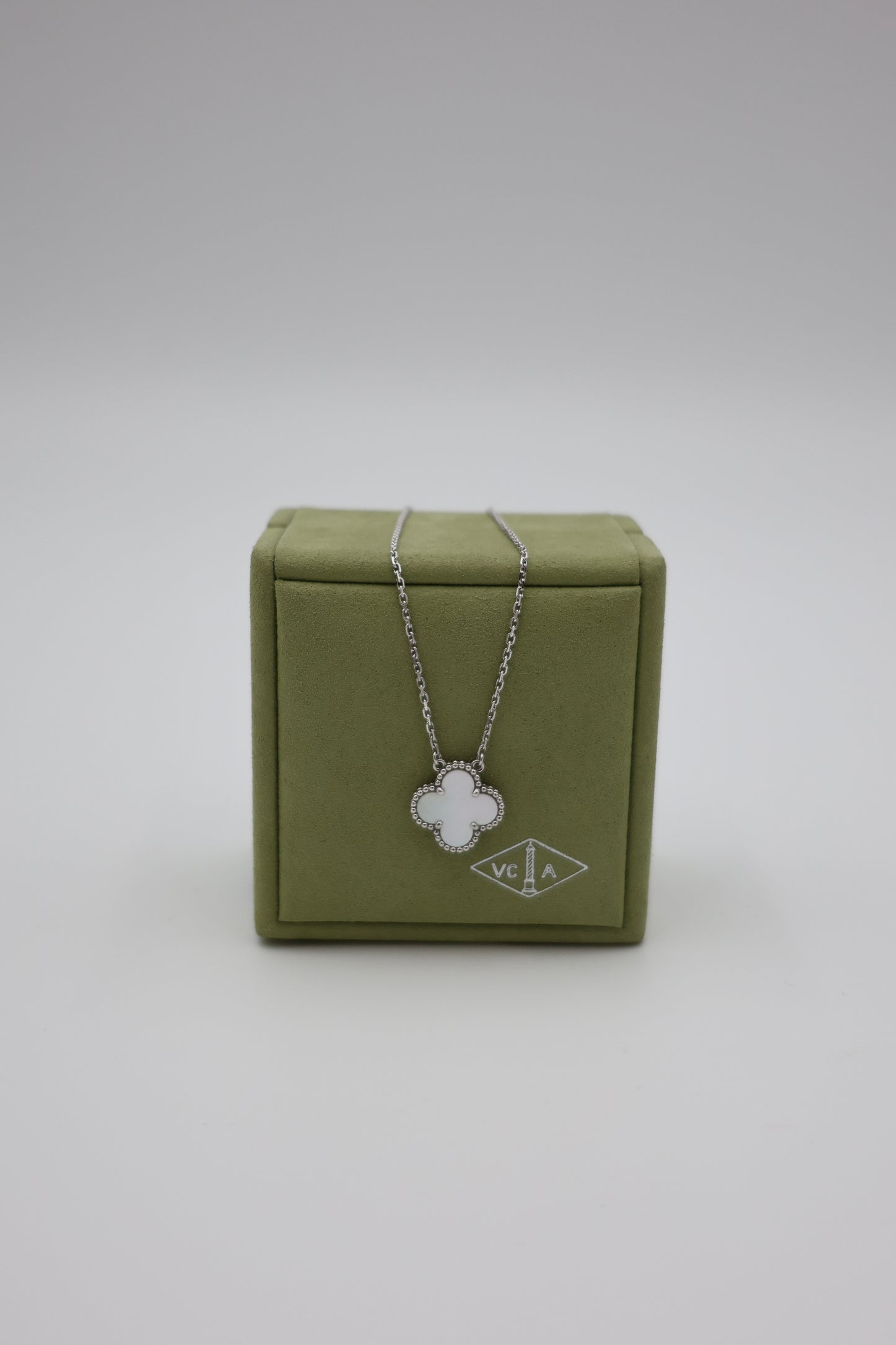 Van Cleef & Arpels Vintage Alhambra Pendant - 18K White Gold & Mother-of-Pearl