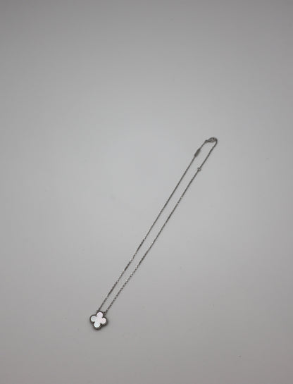 Van Cleef & Arpels Vintage Alhambra Pendant - 18K White Gold & Mother-of-Pearl