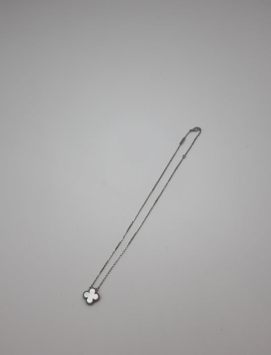 Van Cleef & Arpels Vintage Alhambra Pendant - 18K White Gold & Mother-of-Pearl