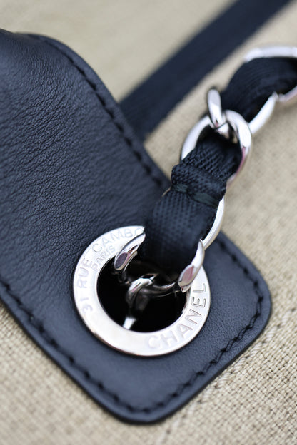 Chanel Deauville 2-Way Tote Canvas Shoulder Bag