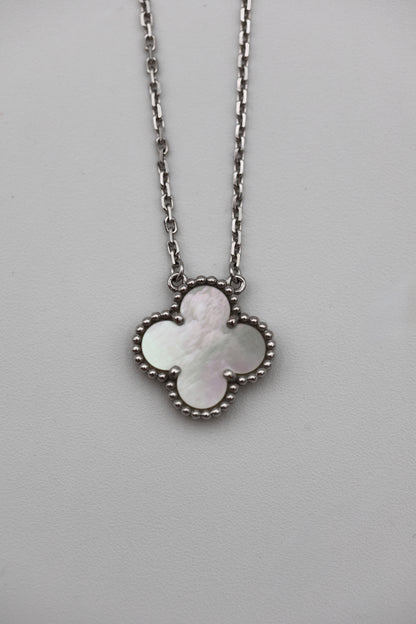 Van Cleef & Arpels Vintage Alhambra Pendant - 18K White Gold & Mother-of-Pearl