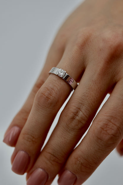 Cartier Love Solitaire Diamond Ring 18K Gold – 0.37 CT (Size 50)