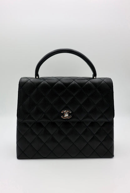CHANEL Caviar Quilted Jumbo Kelly Flap Black