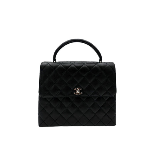 CHANEL Caviar Quilted Jumbo Kelly Flap Black