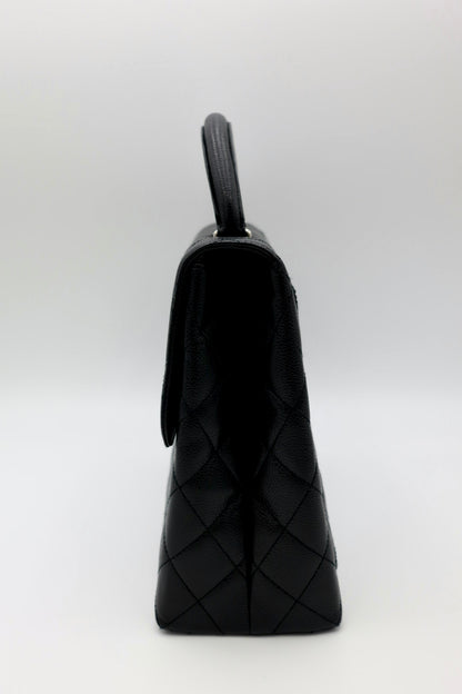 CHANEL Caviar Quilted Jumbo Kelly Flap Black