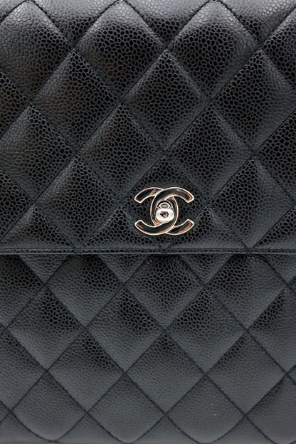 CHANEL Caviar Quilted Jumbo Kelly Flap Black