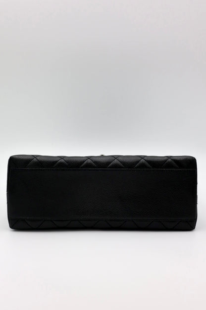 CHANEL Caviar Quilted Jumbo Kelly Flap Black