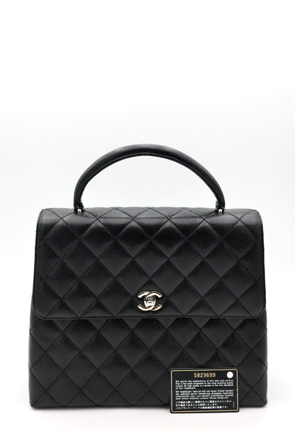 CHANEL Caviar Quilted Jumbo Kelly Flap Black