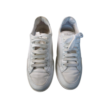 Prada Nappa Re Nylon White Sneakers Low Top Women