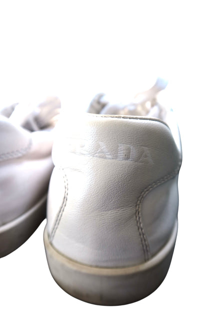 Prada Nappa Re Nylon White Sneakers Low Top Women