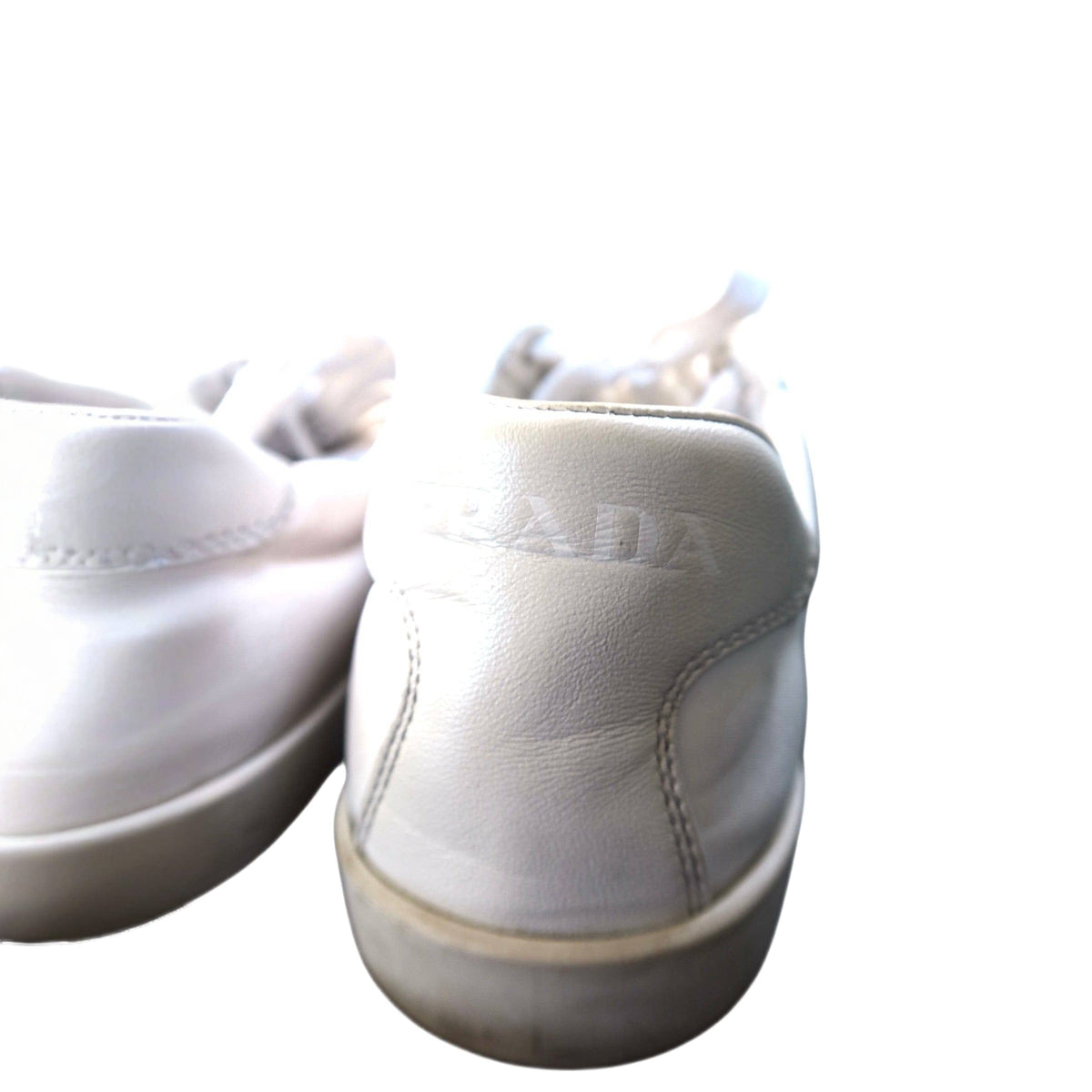 Prada Nappa Re Nylon White Sneakers Low Top Women