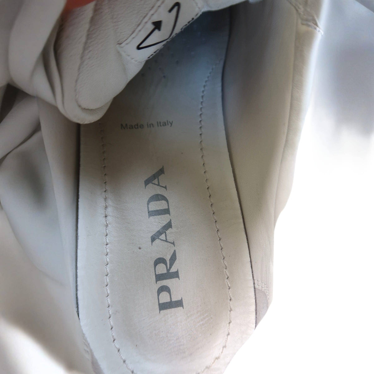 Prada Nappa Re Nylon White Sneakers Low Top Women