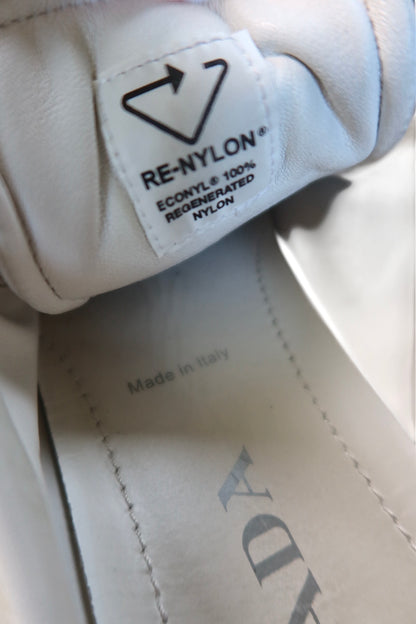 Prada Nappa Re Nylon White Sneakers Low Top Women