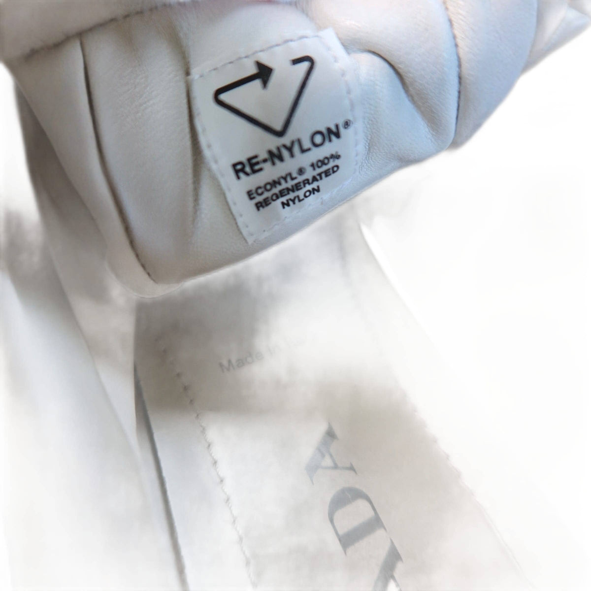 Prada Nappa Re Nylon White Sneakers Low Top Women