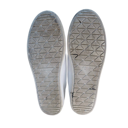 Prada Nappa Re Nylon White Sneakers Low Top Women