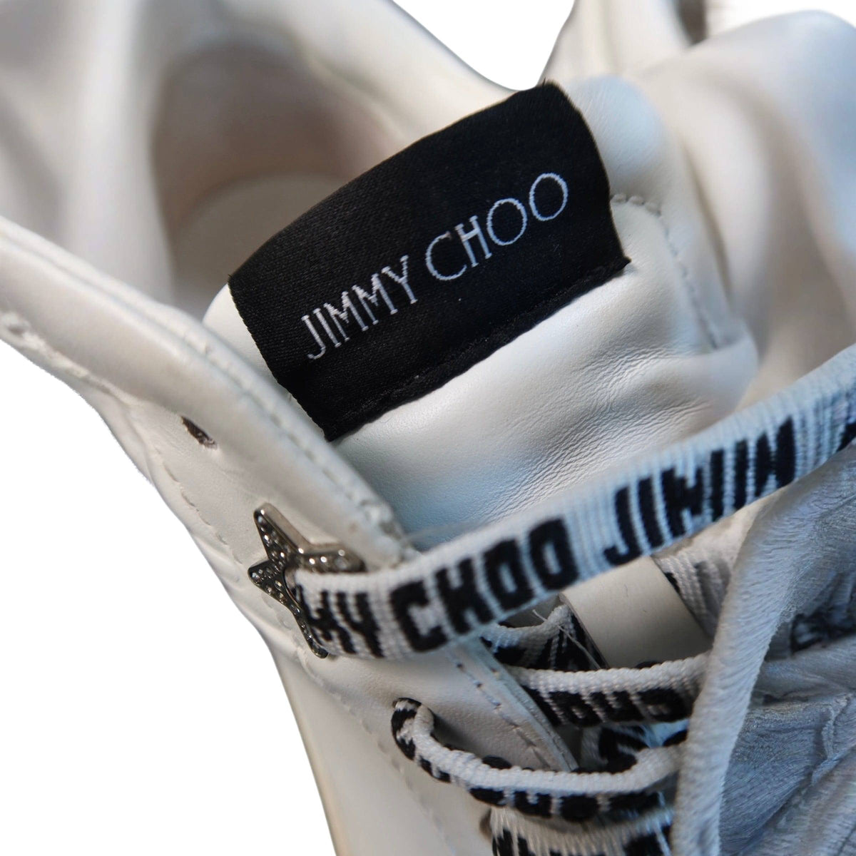 Jimmy Choo White Hawaiian Star Calf Leather Sneakers Women