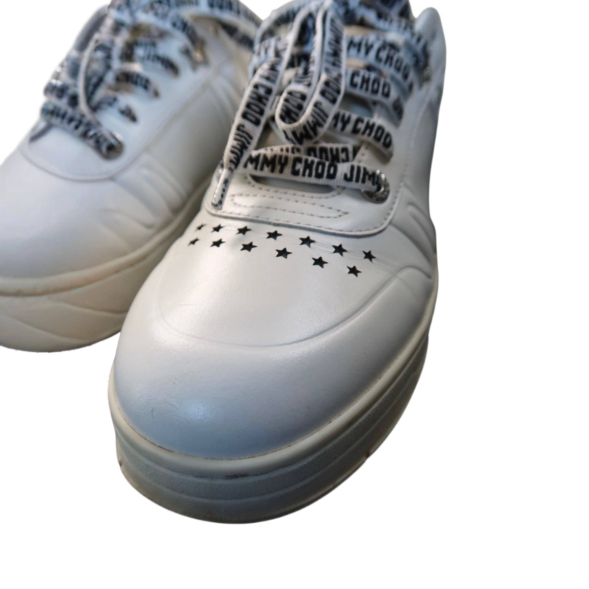 Jimmy Choo White Hawaiian Star Calf Leather Sneakers Women