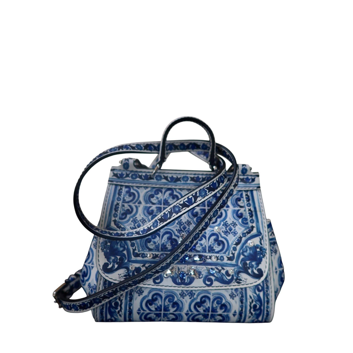 Dolce & Gabbana Mini Sicily Majolica-Print Top-Handle Bag