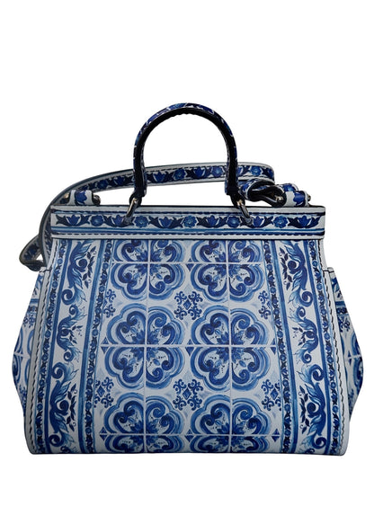 Dolce & Gabbana Mini Sicily Majolica-Print Top-Handle Bag