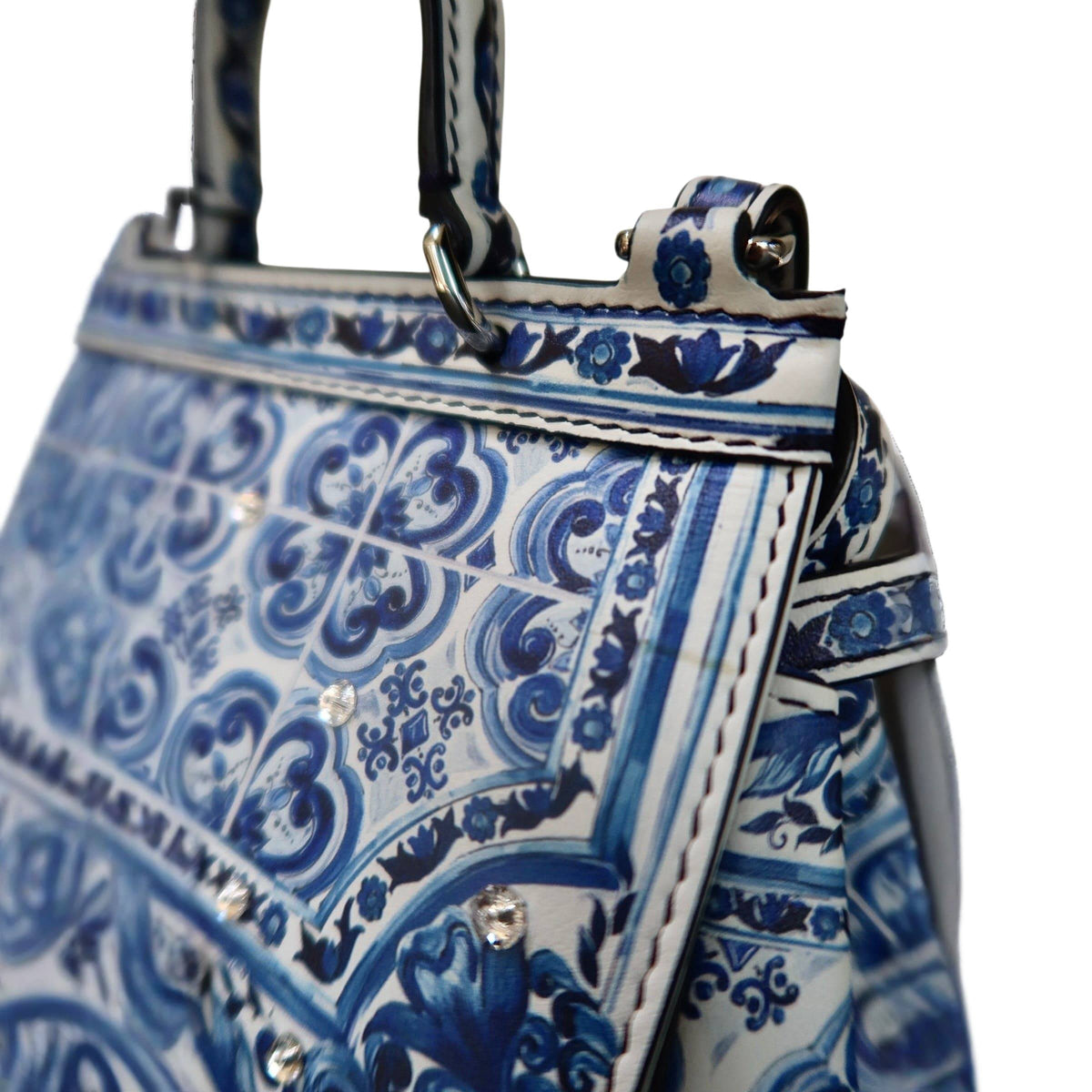 Dolce & Gabbana Mini Sicily Majolica-Print Top-Handle Bag