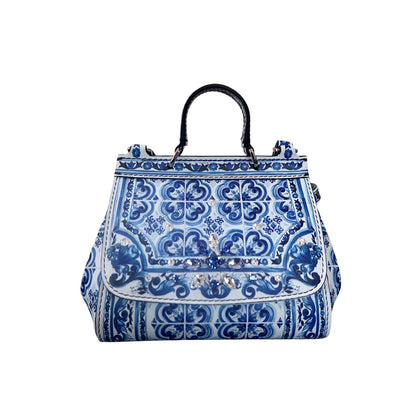 Dolce & Gabbana Mini Sicily Majolica-Print Top-Handle Bag