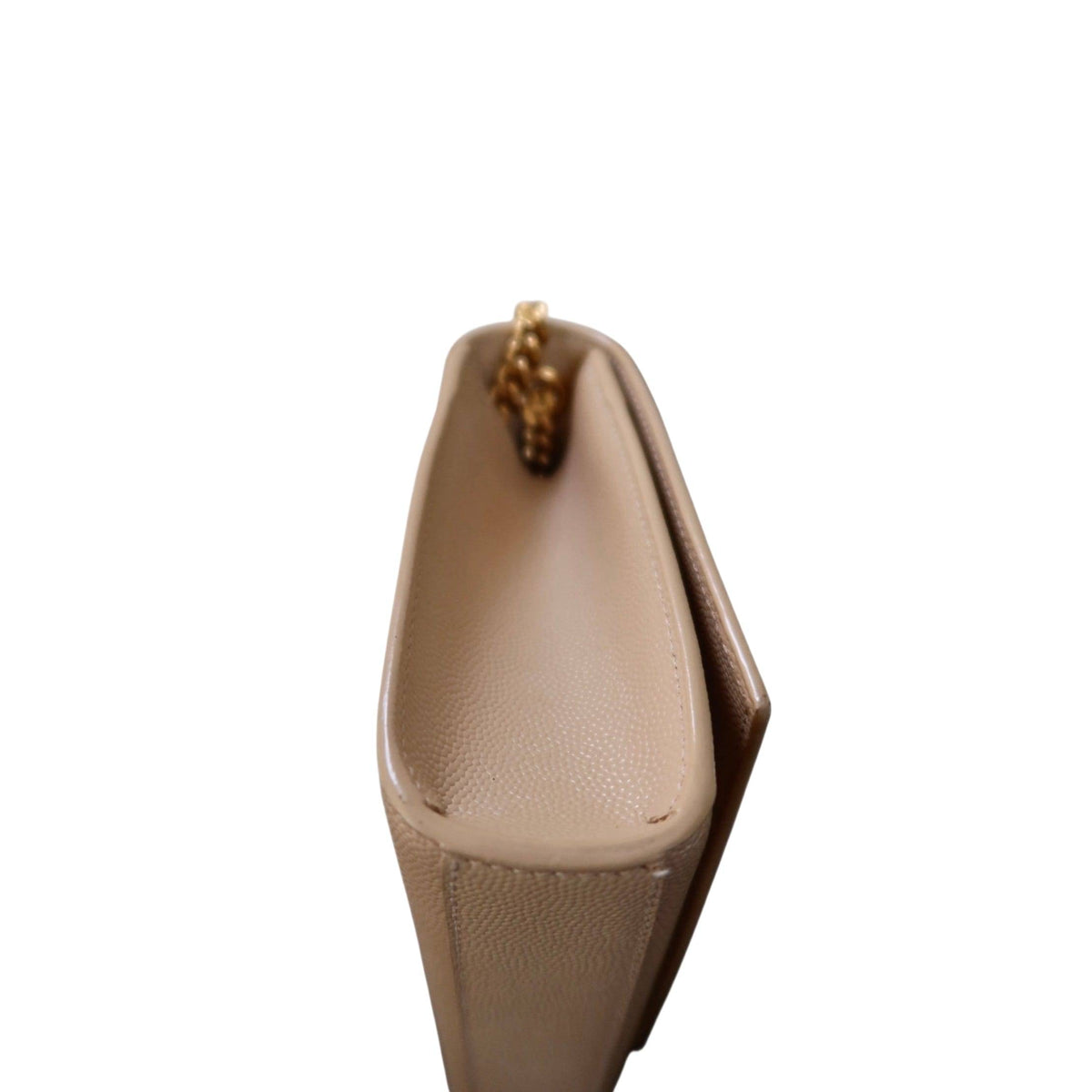 Saint Laurent Grain De Poudre Small Monogram Kate Satchel Nude Powder