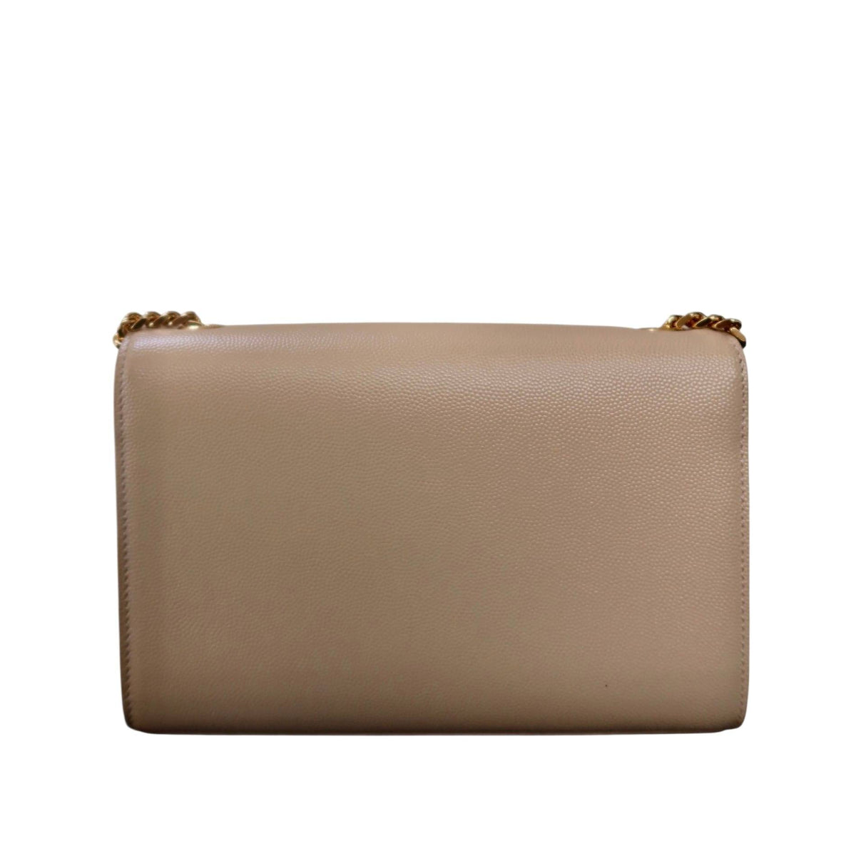Saint Laurent Grain De Poudre Small Monogram Kate Satchel Nude Powder