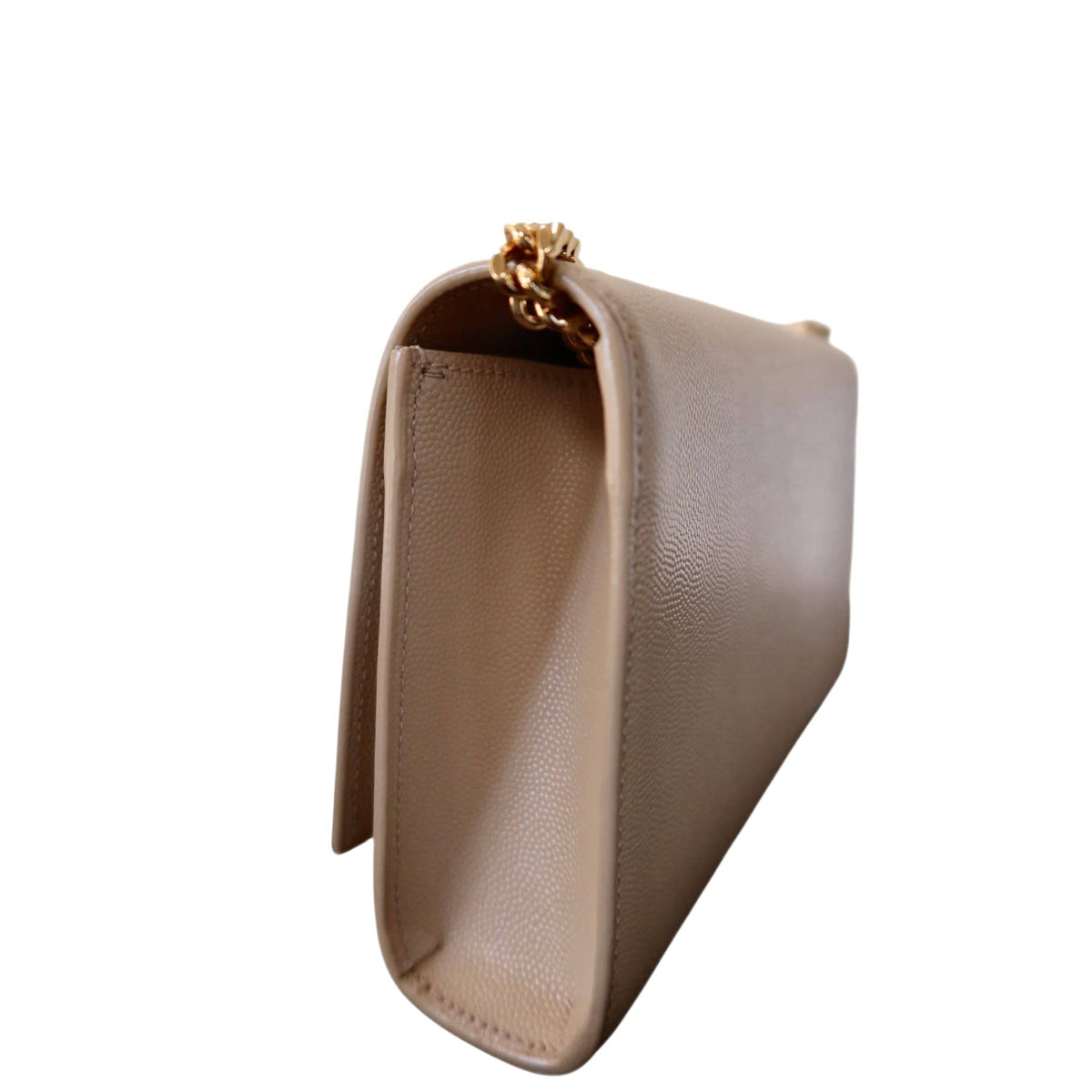 Saint Laurent Grain De Poudre Small Monogram Kate Satchel Nude Powder