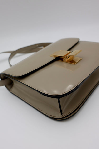 Celine Medium Classic Bag in Beige Patent Leather